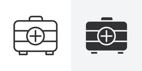 Poster - Emergency kit icon Outline vector sign