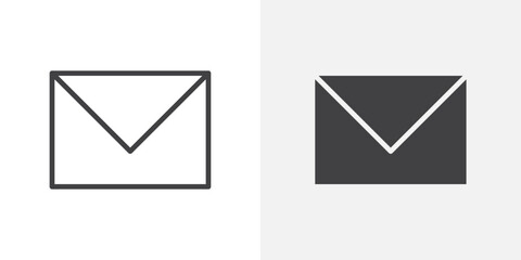 Poster - Envelope icon Outline vector sign