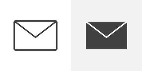 Poster - Envelope icon Outline vector sign