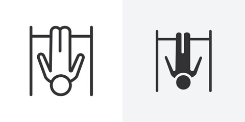 Poster - exercise hang bar icon Outline vector sign