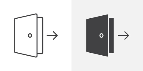 Aufkleber - Exit icon Outline vector sign