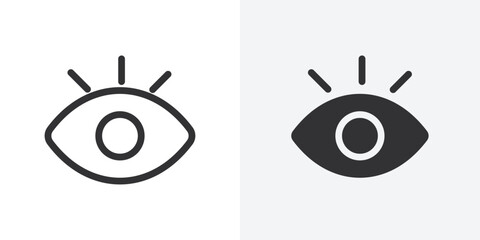 Poster - Eye icon Outline vector sign