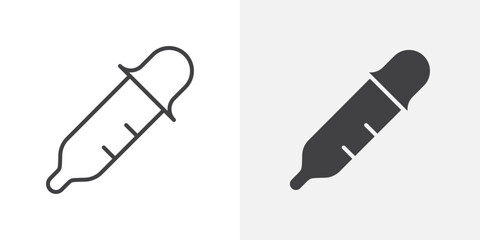 Poster - Eye dropper icon Outline vector sign