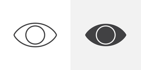 Poster - Eye icon Outline vector sign