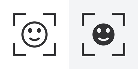 Poster - face detection icon Outline vector sign