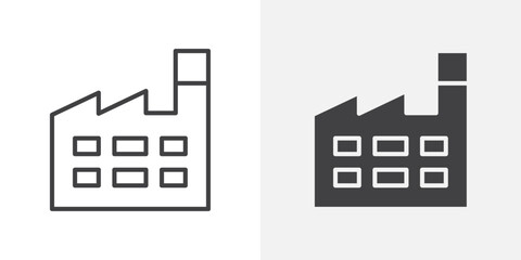Aufkleber - Factory icon Outline vector sign