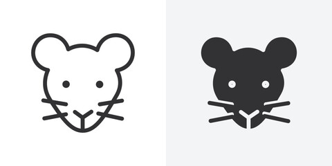 Poster - Face of mouse icon Outline vector sign