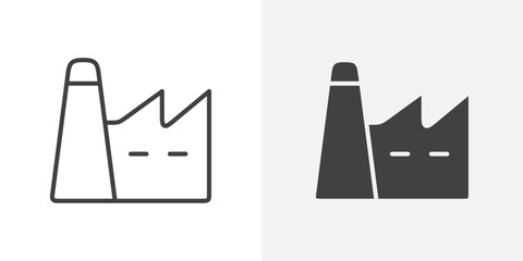Aufkleber - Factory icon Outline vector sign