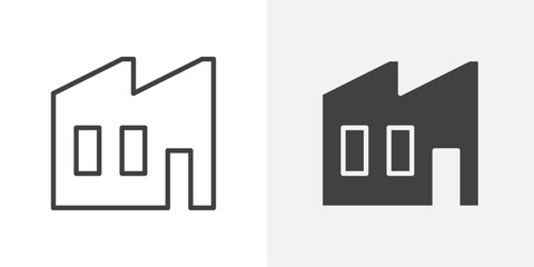 Aufkleber - Factory icon Outline vector sign