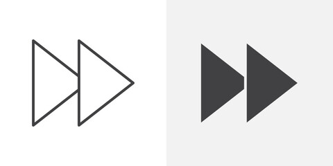 Poster - Fast forward icon Outline vector sign