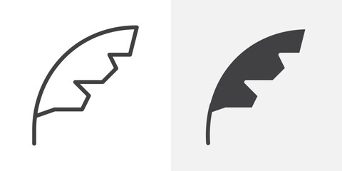 Aufkleber - Feather icon Outline vector sign