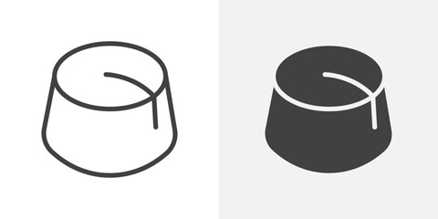 Poster - Fez hat icon Outline vector sign