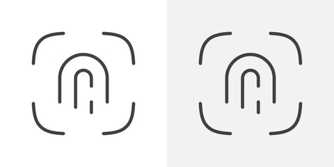 Poster - Fingerprint icon Outline vector sign