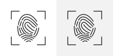 Poster - Fingerprint icon Outline vector sign