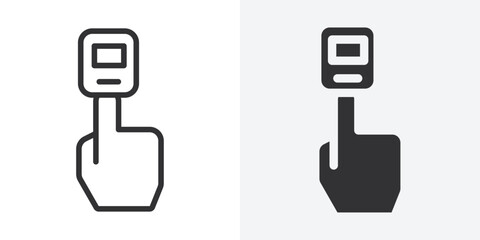 Poster - Fingertip pulse oximeter icon Outline vector sign