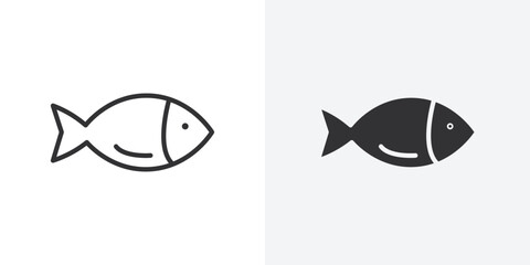 Aufkleber - Fish icon Outline vector sign