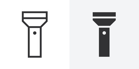 Aufkleber - Flashlight icon Outline vector sign