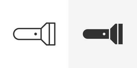 Poster - Flashlight icon Outline vector sign