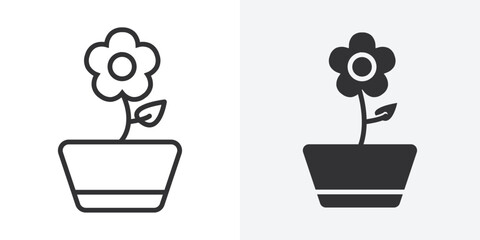 Aufkleber - Flower icon Outline vector sign