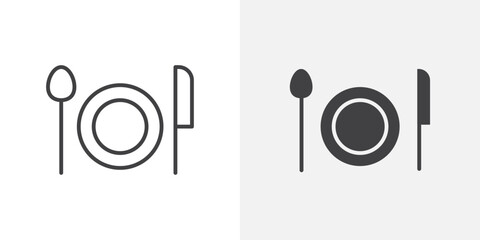 Poster - Food icon Outline vector sign