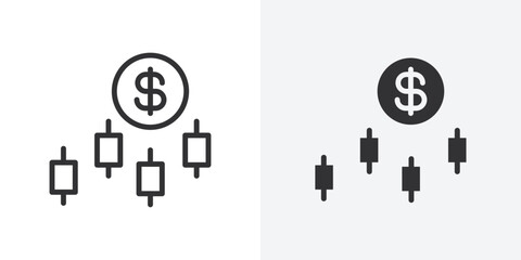 Aufkleber - Forex stock market icon Outline vector sign