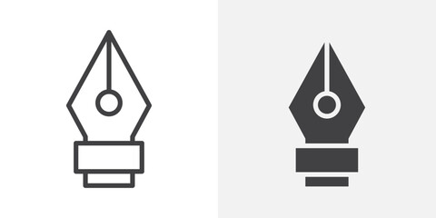 Poster - Fountain pen icon Outline vector sign