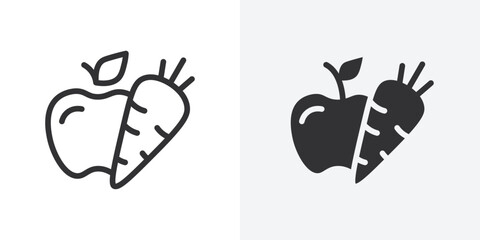 Aufkleber - Fruits and vegetables icon Outline vector sign