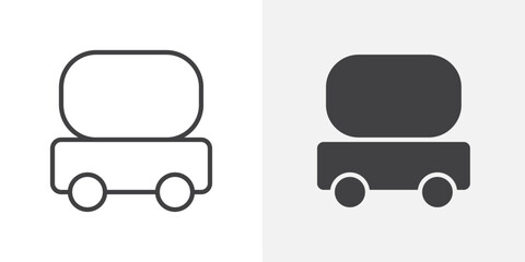 Poster - Fuel truck icon Outline vector sign