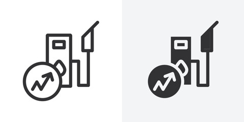 Poster - Fuel price increase icon Outline vector sign
