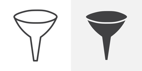 Poster - Funnel icon Outline vector sign