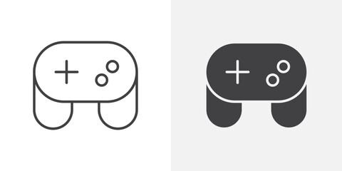 Poster - Game controller icon Outline vector sign