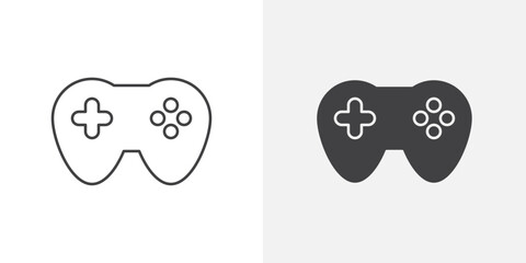 Poster - Gamepad icon Outline vector sign