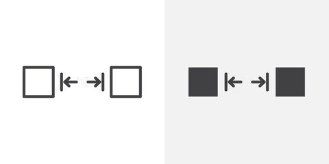 Poster - Gap icon Outline vector sign