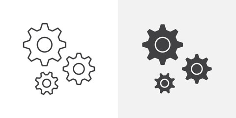Poster - Gear icon Outline vector sign