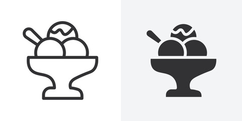 Poster - Gelato ice cream icon Outline vector sign