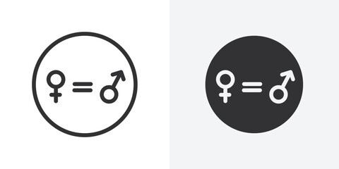 Poster - Gender equality icon Outline vector sign