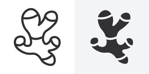 Poster - ginger icon Outline vector sign