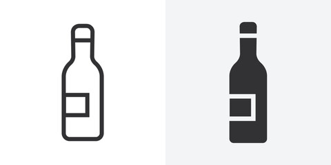 Poster - Glass bottle icon Outline vector sign
