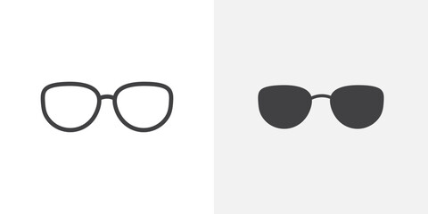 Aufkleber - Glassess icon Outline vector sign