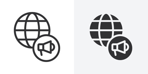 Poster - Global campaign icon Outline vector sign
