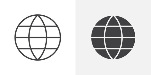 Poster - Globe icon Outline vector sign