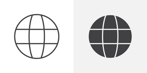 Poster - Globe icon Outline vector sign