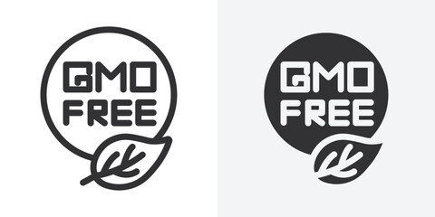 Poster - gmo free icon Outline vector sign