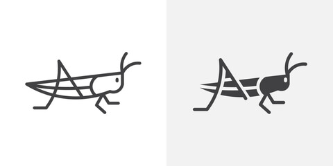 Aufkleber - Grasshopper icon Outline vector sign