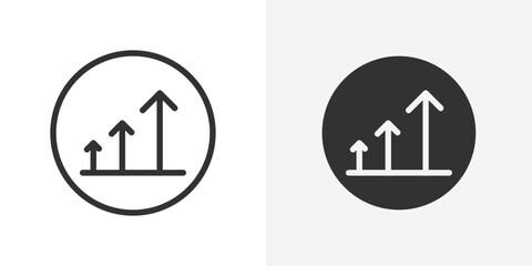 Poster - growth arrow bars icon Outline vector sign