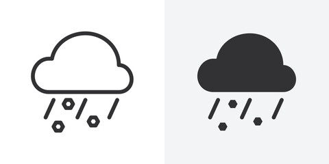 Poster - Hail icon Outline vector sign