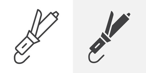 Poster - Hair curler icon Outline vector sign