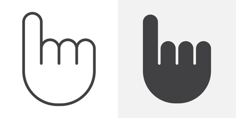 Aufkleber - Hand pointer icon Outline vector sign