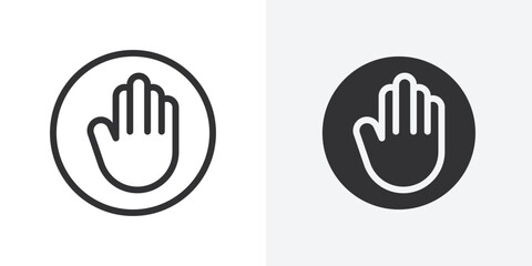 Poster - Hand icon Outline vector sign