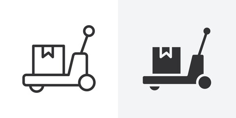 Aufkleber - Hand pallet jack icon Outline vector sign